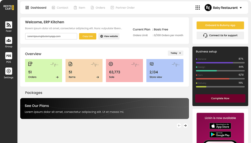 RestoCart Dashboard